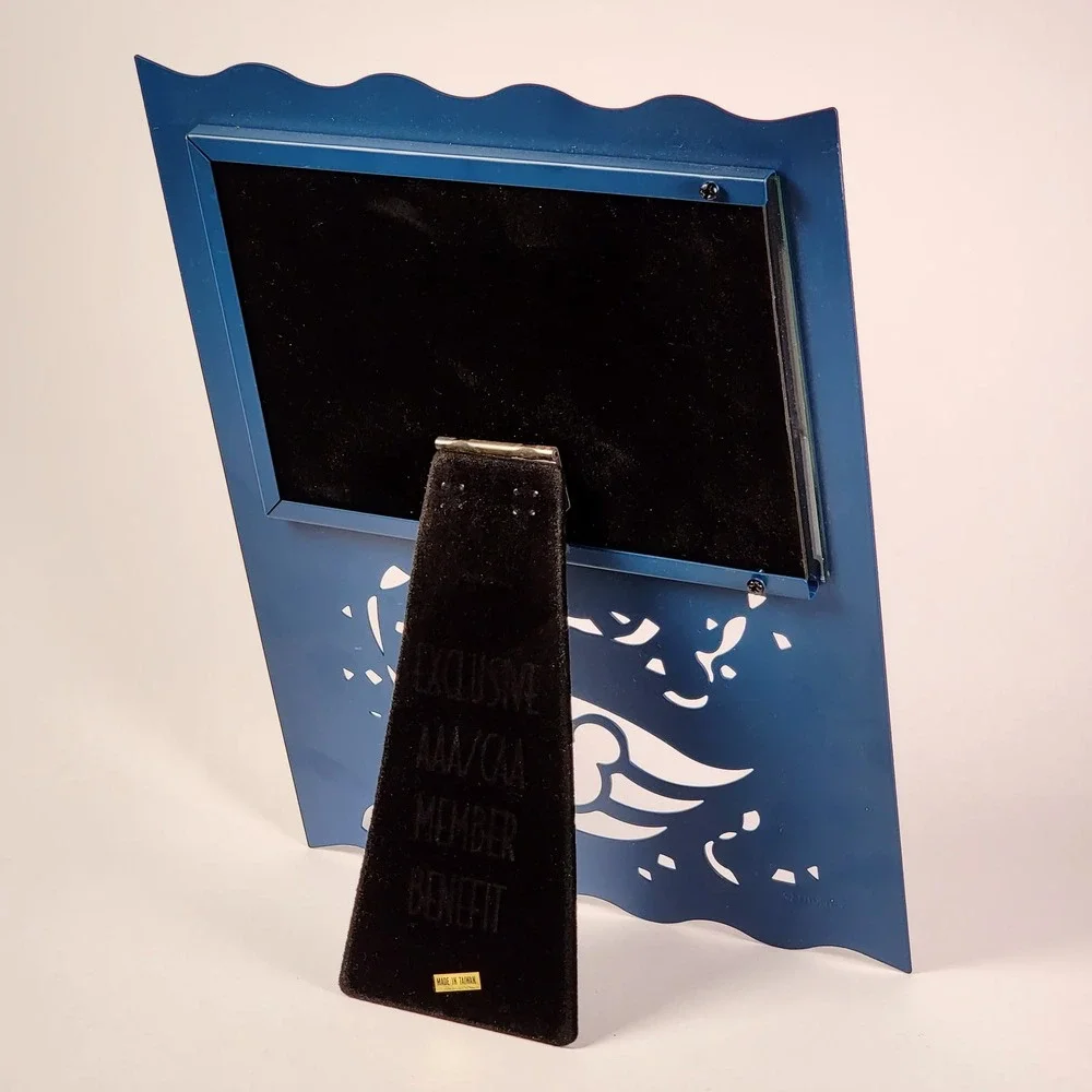 Disney Cruise Line Mickey Mouse AAA Exclusive Blue Metal 5x7 Picture Frame‎ EUC